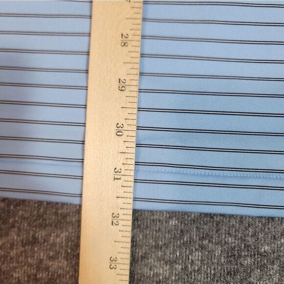 Peter Millar Summer Comfort Mens Size L Golf Polo Shirt Blue Black Striped - Picture 9 of 11